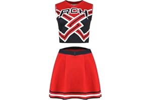 AYYOHON Cheerleader Costume for Women Crop Top Skirt Set Clovers Cheerleading Costume Halloween Cosplay Outfits Uniform
