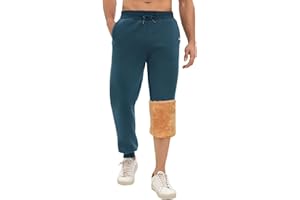 Yuson Girl Pantalon Jogging Homme Polaire Hiver Coton D'entraînement Chaud Long Thermique de Sport avec Cordon de Serrage et Deux Poches