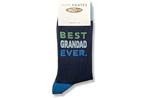 Love Kates Snazzy Socks Best Grandad Ever Mens Socks Size 8-11 Gift Range Him LKSOCK001