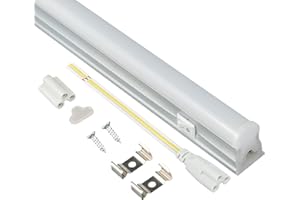 Popp Regletas Tubo LED T5 Alumino+Pc Conexión Dos Laterales 18W Luz Neutra 4000K fluorecente 120cm, para cocinas,armarios,trastero (18W 4000K 120cm)