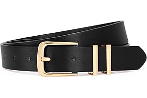 VONMELLI Cintura Donna Regolabile Cintura Donna in Pelle per Abito Pantaloni Jeans Moda Signore Cintura in Vita Con Fibbia Dorata, 1cm Larghezza