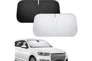 XQMMGO Sun Protection Car Windscreen, Car Sun Visor, Foldable Parasol, Car Windscreen Indoor, Windscreen Cover, Windscreen for Summer (70 x 140 cm)