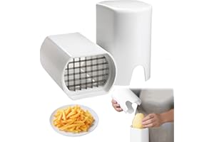QIANEFFORT Stainless Steel French Fry Cutter, Manual Potato Chipper For Home Kitchen, Hand Chipper With Vegetable Cutter Setting