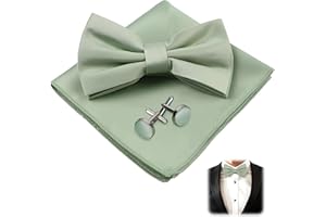 THKO Fliege Herren Mit Taschentuch Manschettenknöpfe Set, Aus Grüner Seide Elegantes Herren Set Mit Grüner Seidenfliege Seidig Grünem Taschentuch Und Stilvollen Manschettenknöpfen