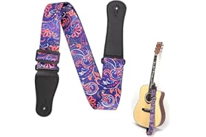 XOXVURI Ukulelegurt Tragegurt, Bohemian Style, Baumwolle Ukulele Gurt, 5 cm Breit, Einstellbare Ukulele Gurt Retro Böhmischen Leder Gitarre Strap Ethnische Stil Ukulele Schulter Gurt Gürtel Sling