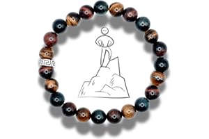 VibraSens Naturopathie Bracelet Triple Oeil - vraies pierres naturelles - perle naturelle pour la confiance et la réussite - mode bijoux naturel - Fabriqué en France