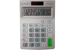 Desktop Calculator Q-CONNECT 10-digit 102x140 Mm Grey/Office Appliances And Machines/Type-10-digit Display/Kind-Dual Power Supply System/Material-Plastic/Colour-Grey/Size-N/D