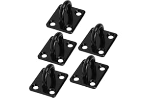 Yuecoom Gancho de Techo de Acero Inoxidable, 5 uds. Hebilla de Puerta de cojinete de Carga Reforzada Engrosada Hebilla de fijación Placa de Ojo Negro
