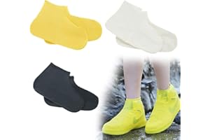 QTTRPCU 3 Paare Regen Schuhüberzieher, Regenüberzieher Schuhe, Überschuhe Wasserdicht Mehrweg Latex für Regen, Schneetag