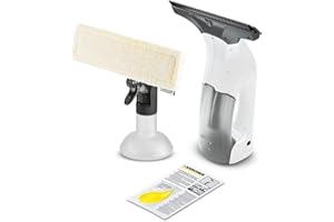 Kärcher Nettoyeur de Vitres WV 1 Plus, Autonomie de Batterie : 25 min, Affichage LED, Réservoir d'Eau Sale : 100 ml, Poids : 0,5 kg, Pulvérisateur avec Microfibres, 20 ml Nettoyant Vitres Concentré