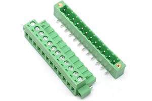 Oiyagai 5 Set 5.08mm Pitch Angle Right 12 Pin PCB Bloques de terminales conectables Conectores verdes