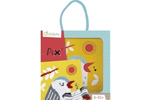 Avenue Mandarine KC027O - Una scatola Pix' Gallery che include 1 quadro a punto e croce 14x14 cm, ago e fili, Uccellini