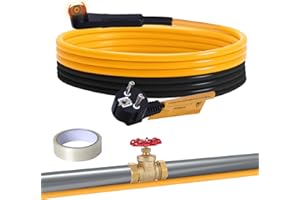 PLUTOHIKER 2m Frostschutz Heizkabel mit Automatischer Thermostat, Begleitheizung Wasserdichte 15W/m 230V, Rohrbegleitheizung für Wasserleitung,Pflanzen, Dachrinnen, Palmen