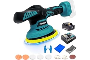 PAIIPUIIT Akku Poliermaschine, kompatibel mit Makita Bürstenlo, mit 1x5500mAh Akku und DC18RC Ladegerät,125mm Polieren Pad zum Entfernen von Farbe und Mörtel , zum Polieren, Schleifen