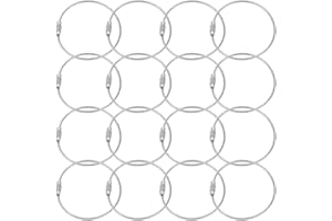 BlueCosto - Wire Keychain Cable - 20 Pack, 17cm - 2mm Thick Stainless Steel Keyring - Wire Loops for Hanging Luggage Tags & Keys