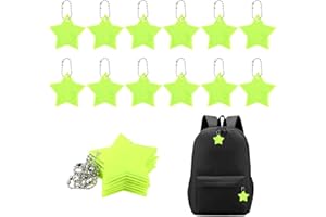 Ouligay 12 sztuk odblaskowych zawieszek dla dzieci, gwiazdy, odblaski, odblaski, do plecaka, roweru, biegania, jazdy na rowerze