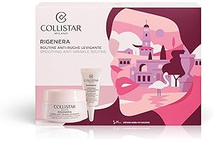 Collistar Rigenera Cofanetto Donna, Kit Viso Regalo con Pochette e Trattamento Antirughe Levigante, Kit Viso per una Pelle Luminosa e Levigata, Crema Viso 50 ml + Contorno Occhi 5 ml