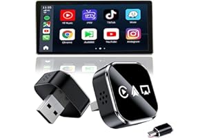 Jiheng 3-in-1 Wireless CarPlay/Android Auto/AirPlay Bildschirmspiegelungs-Adapter – Karten/Nachrichten/Siri etc. für iPhone & Android, Video (AirPlay nur füir ios)