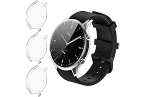 ivoler 3 przezroczyste silikonowe etui do Amazfit GTR 2e / Amazfit GTR 2 etui ochronne, pełne pokrycie, folia ochronna, miękka folia TPU