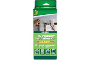 Duck Brand - Kit de Aislamiento para Ventanas Interiores enrolladas, 62 x 210 Pulgadas, Transparente, Cubre Ventanas de hasta 15, 3 x 5 pies, Paquete de 15 (288069)