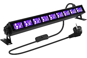 Glostars Projecteur de lumière noire 36W COB-LED, 395nm lumière UV utilisée pendant la fête de lumière noire, projecteur UV idéal pour affiches de lumière noire, scène et décoration de jardin