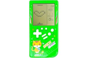 TAQY Modèle de Chat Mignon Bloquer la Console de Jeu 23 Jeux de Briques Mini Machine de Jeu rétro Console de Jeux pour Enfants Cadeaux nostalgiques Jouet de Puzzle Appareil de Jeu Portable (Green)