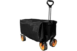 WALOPOLA Folding Garden Trolley Cov-er Festival Trolley Cov-er Folding Wa-gon Cart Cov-er Garden Trolley Cov-er Waterproof Garden Cart Dirt Protection Garden Cart Cov-er Accessories 38 x 22 x 20 inches
