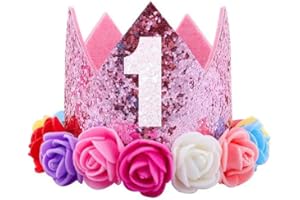 Voarge 1 an Anniversaire Bébé Couronne,Bébé Bandeau Cheveux Accessoires Cheveux Bandeau pour Bébés