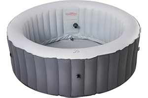 SHATCHI Mspa Round Inflatable Spa Hot Tub with AirJet Massage UVC Sanitization Technology, ANTI-ICING System, Plug And Play Tech, 6 Person