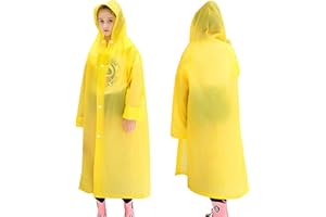 Skyzone Impermeabile per Bambini per Ragazze e Ragazzi, Poncho Leggero Antipioggia con Cappuccio, Riutilizzabile e Carino per Viaggi all'aperto, Arrampicata, Ciclismo e Campeggio