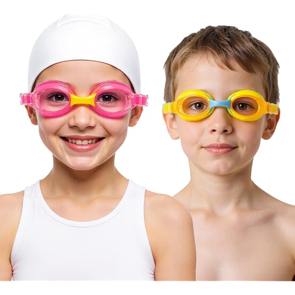 2 Schwimmbrillen Für Kinder – Anti-Beschlag, UV-Schutz, Wasserdicht, Für 3–16 Jahre