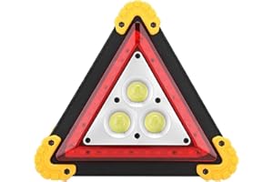 Teror Triangle Sign,30W Multifunction Car Breakdown Emergency Safety Triangle Stop Sign with Red LED Warning Light