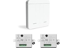 Bkiyougo interrupteur sans fil, prise telecommande sans fil, interrupteur de sécurité de l'émetteur RF et contrôleur de récepteur 10A, installation facile pour lampe jusqu'à 1500W