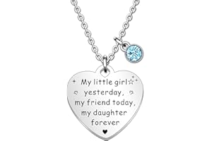 WTOPP Daughter Birthday Christmas Jewellery Gifts Daughter Necklace Love Heart Pendant Necklace Graduation Gifts for Girls