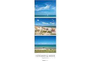 ‎ALPHA EDITION Alpha Edition - Strand & Meer - Triplets 2025 Streifenkalender XXL, 25x69cm, Kalender mit 3 aufeinander abgestimmten Bildern pro Monat, Monatsübersicht und internationales Kalendarium