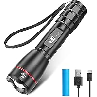 LE Extrem Hell LED Taschenlampe Aufladbar USB, 15000 Lux OSRAM P9 Taschenlampen, IPX7 Wasserdicht Zoombare Handlampe mit…