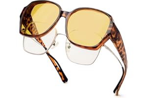 Face Shadow Lunettes Jaune Conduite de Nuit Polarisées, Surlunettes Conduite de Nuit pour Homme et Femme anti Eblouissement de Vision Nocturne, Ultra Léger