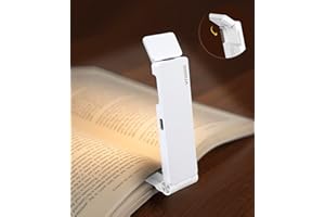 VTIGER Reading Light, USB Rechargeable Book Light for Reading in Bed,Foldable Clip-on LED Booklight, 3 Amber Colors & 4 Brightness Dimmable,Long Lasting Portable Bookmark Lamp for Book Lovers, Kids
