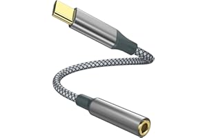HENRETY USB C to Aux Audio Dongle Cable Cord, Type C to 3.5mm Female Headphone Jack Adapter for iPhone 16 Pro Max/16 Pro, 15 Pro Max/15 Pro/15 Plus, Samsung Galaxy S23/S22/S21 Ultra, Pixel, iPad Pro, MacBook