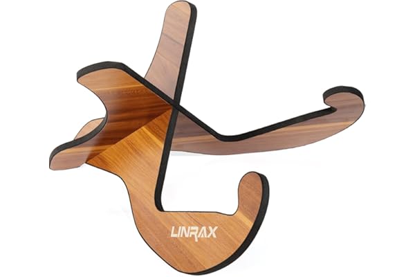 LINRAX GS1 Support de Guitare Sol, Support Guitare en Bois Universel X-Frame, Stand Guitare Pliable pour Guitare Acoustique Classique Électrique Basse Ukulele Mandoline, Accessoires de Guitare