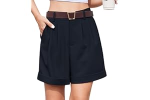 Yommay Szorty dla kobiet letnie spodnie garniturowe z wysokim stanem krótkie spodnie do pracy damskie eleganckie szorty z kieszeniami