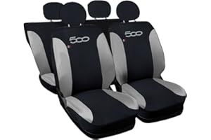 ‎AUTO ACCESSORI LUPEX Auto Accessori Lupex - Sitzbezüge für Autositz, kompatibel Autositzbezüge für Cinquecento 500, Schwarz Hellgrau AP, Made in Italy, Set Sitzbezüge für Vorder- und Rücksitze, Airbag-kompatibel