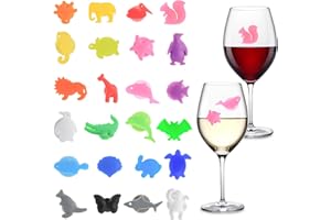 TLIDFGEO 24 Stücke Mmarkierung Für Gläser，Glas Markierung Trinkgläser Wiederverwendbarer Glasmarker Party Halloween Party Für Weihnachtsfeier, Kneipe Weinglas, Markierung Für Champagnerglas, Martini-Glas