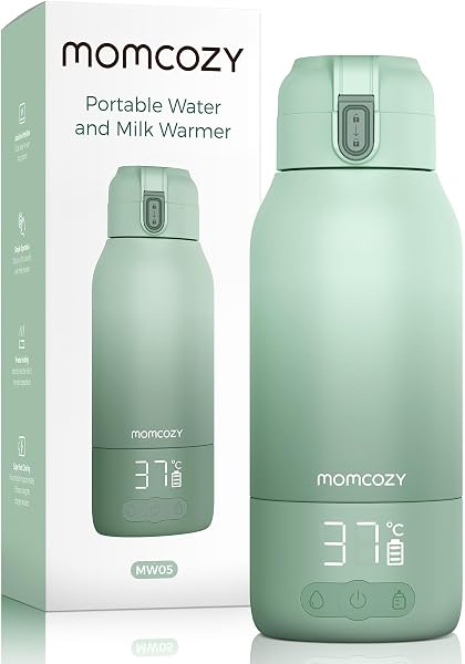 Momcozy MW05 Tragbarer Flaschenwärmer Baby für unterwegs, 500ml Kapazität + 24x Nutzung/Akku | TÜV-CE zertifizierter Flaschenwärmer | Schnellaufheizen in 3 Min. - 1