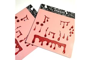 ENYACOS Halloween Vampire Face Gems Stickers – Red Face Jewels, Blood Face Stickers, Glitter Blood Vampire Makeup Stickers, Womens Bloody Costume Accessories, Temporary Vampire Tattoos (A)