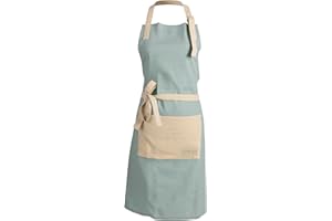 The Great British Bake Off Cotton Textiles Kitchen Set, Oven Gloves & Chef Apron, Heat Resistent Pot Holder Cooking Gloves, Official GBBO Logo, Duck Egg Blue, One Size