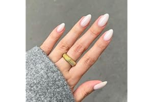 KQueenest Weiß Press On Nails Kurz, Acryl Nägel zum Aufkleben Kurz Runde, Einfarbig Fake Nails Mandel Fingernägel zum aufkleben, Glänzende Gel Kunstnägel für Frauen Alltagstauglich 24 Stück