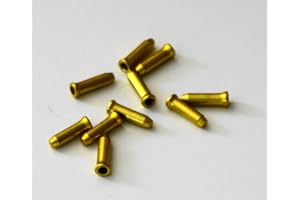 THE LITTLE BIKE SHOP 10 x Fibrax Gold/Yellow Alloy Brake / Gear Cable Crimp On Ends For Bicycle Bike.