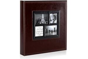 Ywlake Fotoalbum 10x15 1000, Extra Großes XXL Leder Einstecken Einsteckalbum für Hoch und Querformat Fotos Bilder Braun