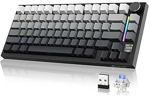 YINDIAO ATTACK SHARK X820 Ultra Gasket Mechanische Tastatur mit TFT-Bildschirm und Knopf, 75% ANSI-Layout, 2,4 GHz/BT/Wired, 5 Sound-Absorbing Foams, Hot-Swap, für PC, MAC (Mondlicht, Shark Switch)